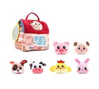 Générique Farm Toys, Stuffed Animal Kit, Barn House Carrier, Soft Plush Characters, Built-in Mirror, Perfect for Easter Basket Surprises, and Imaginative Birthday Pretend Play