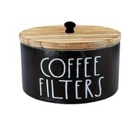 Générique Farmhouse Coffee Filter Container - Wooden Counter Organizer | 15x10cm Coffee Storage Box with Lid, Natural Wood Coffees Bar Decor with Compact Shape, Kitchen Organizer for Brew Serve