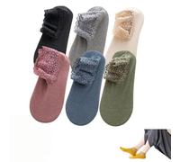 Générique Fashion Lace Warmer Socks for Women, Non Slip Ankle Ruffle Socks, for Fall Winter Home Floor (6 pairs-a)