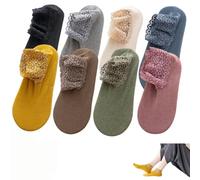 Générique Fashion Lace Warmer Socks for Women, Non Slip Ankle Ruffle Socks, for Fall Winter Home Floor (8pairs)