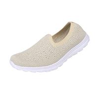 Générique Fashion Summer Women Chaussures Solid Color Casual Mesh Respirable Confortable légère Bouche Peu Profonde (Beige, 39)