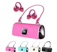 Générique Fashionable Clip-on Wireless Headphones, Handbag-Style Comfortable Clip-on Earphones for Women, for Workouts Commuting,Fit (Red)