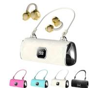 Générique Fashionable Clip-on Wireless Headphones, Handbag-Style Comfortable Clip-on Earphones for Women, for Workouts Commuting,Fit (White)