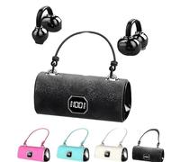 Générique Fashionable Clip-on Wireless Headphones, Handbag-Style Comfortable Clip-on Earphones for Women, for Workouts Commuting,Fit (Black)