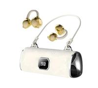 Générique Fashionable Clip-on Wireless Headphones, X22 Fashionable Clip on Wireless Headphones, Handbag-Style Bluetooth 6.0 Ear Clip Earbuds Headphone for Workout, Travel & Commuting (White)