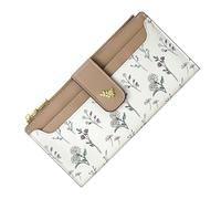 Générique Fashionable Floral Wallet - Vegan Purse for Stylish Outings | Leather Thin Design with Zipper Coin Pocket, Elegant Accessory, Compact Organizer, Present for Female Dating and Shopping