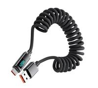 Générique Fast Charging USB C Cable - 120W Spring Charger Cord, 3 Ft Cable With Digital Current Display For Electronics With Free Features, Tech Accessory, Car Travel Home Desk