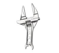 Générique Faucet Wrench - Adjustable Basin Spanner, Wide Jaw Plumbing Tool, Sink Tap Spanner | Aluminium Alloy Short Handle for Kitchen Bathroom Repairs, Large Opening Grip