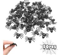 Générique Fausses araignées, araignées d'halloween, 50X réalistes, Accessoires de farces d'halloween pour fêtes costumées, carnavals, décoration de Plaisanterie
