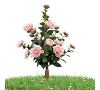 Générique Fausses d'extérieur | Camélia Réaliste avec Piquets de Sol | Grandes Fausses Fleurs pour Porche,pour extérieur Jardin Cour Patio allée Passage Maison Femmes Anniversaire fêtes fête