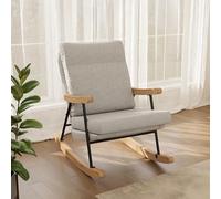 Générique Fauteuil a Bascule,Chaise Allaitement avec Accoudoirs en Bois,Chaise à Bascule Relax,Antidérapants pour Salon, Chambre, Balcon - Scandinave Style