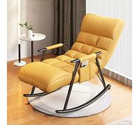 Générique Fauteuil à Bascule Jaune Moderne - Fauteuil inclinable élégant pour Salon et Chambre - Fauteuil d'appoint Confortable avec Poches latérales pour Adultes - Siège d'appoint Confortable