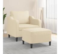 Générique Fauteuil avec Repose-Pied Crème 60 cm Tissu,Canapés,21.35KG-3201129