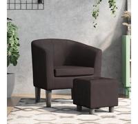 Générique Fauteuil avec Repose-Pied Marron Similicuir,Fauteuils et chaises,Fauteuils-356493