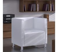 Générique Fauteuil Cube Blanc Similicuir,Meubles,Fauteuils et chaises,Fauteuils,18.35 kg,Blanc,240069