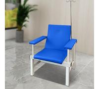 Générique Fauteuil de Perfusion Rembourré 2 Places,Fauteuil de Phlébotomie Médical en Cuir avec Support pour Perfusion,Banc d'accueil Banc de Salle D'attente (Blue Cat's Paw Leather)