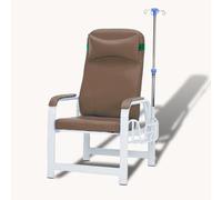 Générique Fauteuil De Prise de Sang, Fauteuil Phlébotomie avec Accoudoirs,Banc Salle D'attente avec Assise Rembourrée,Banc De Perfusion d'accueil Inclinables (Brown, Leather armrest Fixed Type)
