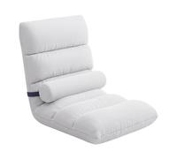 Générique Fauteuil de Sol Pliable, Fauteuil de Jeu Réglable, Canapé-lit Rembourré en Flanelle Douce, Pliable et Multifonctionnel, Blanc