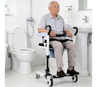 Générique Fauteuil de Transfert for Patient Releveur Manuel avec Sièges Ouvrants et Fermant à 180°, Chaise Percée de Chevet Chaise de Transfert for Personnes âgées Ou à Mobilité Réduite