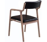 Générique Fauteuil en Cuir ciré et huilé, Facile d'entretien, Chaise de Bureau for Chambre à Coucher, Cadre Simple en Bois Massif, Salon d'hôtel(D)