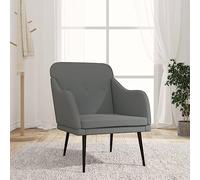 Générique Fauteuil Gris foncé 63x76x80 cm Tissu,Meubles,Fauteuils et chaises,Fauteuils,Gris,10.05 KG,351475