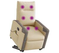 Générique Fauteuil inclinable de Massage Crème Tissu,Meubles,Fauteuils et chaises,Fauteuils,Crème,26.55 KG,3324098