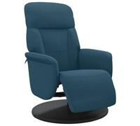 Générique Fauteuil Inclinable Manuel Bleu Velours avec Repose-Pieds | Pivotant 360 Degres, Dossier Inclinable 105-125 Degres, Cadre Contreplaque Et Metal, Assise Confortable