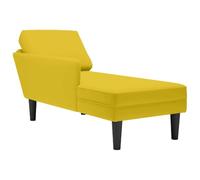 Générique Fauteuil Long avec Coussin et accoudoir Droit Jaune Velours,Fauteuils et chaises,Chaises longues-4009813