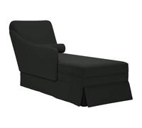 Générique Fauteuil Long avec traversin et accoudoir Droit Noir Velours,Fauteuils et chaises,Chaises longues-4009787