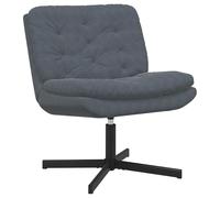 Générique Fauteuil pivotant 360° Gris foncé 63 x 75 x 76 cm en Velours Doux, Design Moderne pour Salon ou Bureau, Soutien Lombaire Ergonomique, Cadre métal Robuste avec Patin de