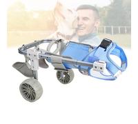 Générique Fauteuil roulant 2/4 roues for chien, chariot léger et réglable avec aide à la marche for les membres postérieurs, déambulateur assisté for chien handicapé, support for pattes et hanches(Blu