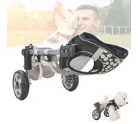 Générique Fauteuil roulant 2/4 roues for chien, chariot léger et réglable avec aide à la marche for les membres postérieurs, déambulateur assisté for chien handicapé, support for pattes et hanches(Bla
