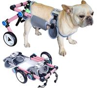 Générique Fauteuil roulant ajustable pour chien, pour les pattes arrière, pour aider les petits animaux de compagnie paralysés à se remettre sur leurs pattes.,Rose,S