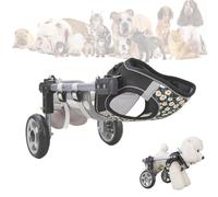 Générique Fauteuil roulant for chien, chariot réglable à 2 ou 4 roues, déambulateur léger for chien handicapé, aide à la mobilité for les pattes arrières de l'animal(Black(a),M)