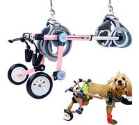 Générique Fauteuil Roulant pour Petits Chiens à Pattes arrière, Chariot d'aide à la mobilité réglable avec Laisse et Sac - Aide à la rééducation des Chiens handicapés, facilite la Marche des Chiots