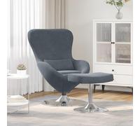 Générique Fauteuil œuf avec Repose-Pieds en Velours Gris foncé,Fauteuils,18.9KG-42002745