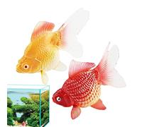 Générique Faux Artificial Aquarium Fish - Fake Gold Fish | 2 Pieces Realistic Moving Orange Gold Fishes Ornament Toy Decoration with Natural Drifting Motion for Family Friends Home Colleagues