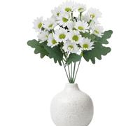 Générique Faux Chrysanthèmes | Fleurs Résistantes aux UV pour Jardinières | Fausses Chrysanthèmes Résistantes au Délavement avec Feuilles d'Eucalyptus pour Porche Jardin Tombe Maison