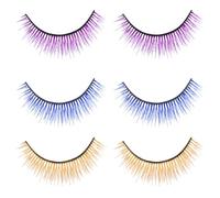 Générique Faux Cils 3D Multicolores 3 Paires pour Cosplay Cils de Scène Réutilisables Effet Volumineux et Spectaculaire Maquillage Fêtes et Soirées