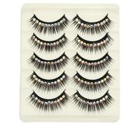 Générique Faux Cils Longs Noirs Strass Brillants, 10 Paires Décoratifs pour Maquillage Spectacle, Extensions de Cils Exagérés Idéals pour Fêtes et Cosplay