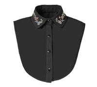 Générique Faux col - Collier amovible bordé de cristaux, insert de style demi-chemise, élément de costume glamour, fonction simple à clipser, outil accessoire de mode, portable pour femmes et filles