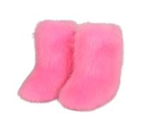 Générique Faux Fourrure Fourrure Bottes de Neige Femmes Hiver Fuzzy Chaussures mousseuses Daim Chaud mi-Veau Confortable extérieur Chaussures de Mode Plates
