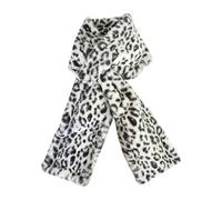 Générique Faux Fur Pull Through Scarf with Hidden Zipper Pocket, Ultra Soft Winter Scarf Cozy Neck Wrap for Hands-Free Storage of Phone, Keys, Cash (Leopard print)