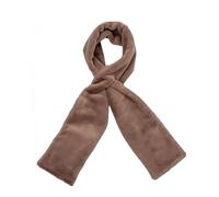Générique Faux Fur Pull Through Scarf with Hidden Zipper Pocket, Ultra Soft Winter Scarf Cozy Neck Wrap for Hands-Free Storage of Phone, Keys, Cash (Brown)