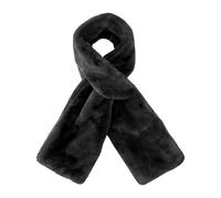 Générique Faux Fur Pull Through Scarf with Hidden Zipper Pocket, Ultra Soft Winter Scarf Cozy Neck Wrap for Hands-Free Storage of Phone, Keys, Cash (Black)