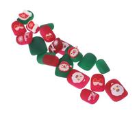 Générique Faux Ongles Courts Forme Amande Noël pour Femmes Manucure Complète Facile Décorations Festives French Tips Style Élégant pour Fêtes
