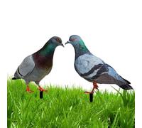 Générique Faux Pigeons, Pigeons leurres | Modèle de Pigeon Acrylique 2D 2X réaliste - Bouchet de pieu d'oiseau, Jardin décoratif Art Figurine d'oiseau pour Cour, pelouse, Patio, extérieur