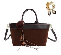 Générique Faux Suede Purse Tote Bag for Women, Trendy Leopard Print Brown Handbag, Vintage Hobo Cheetah Crossbody Shoulder Bag