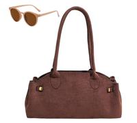 Générique Faux Suede Top Handle Hobo Handbag, Casual Vintage Underarm Bags, Large Capacity Trendy Classic Shoulder Bag for Women