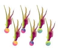 Générique Feather Elastic Balls, Bouncy Cat Toy, Interactive Rubber Material Quiet Function Rolling Playset Safe for Pets Indoor Outdoor Home Exercise 0.98x3.54 inches